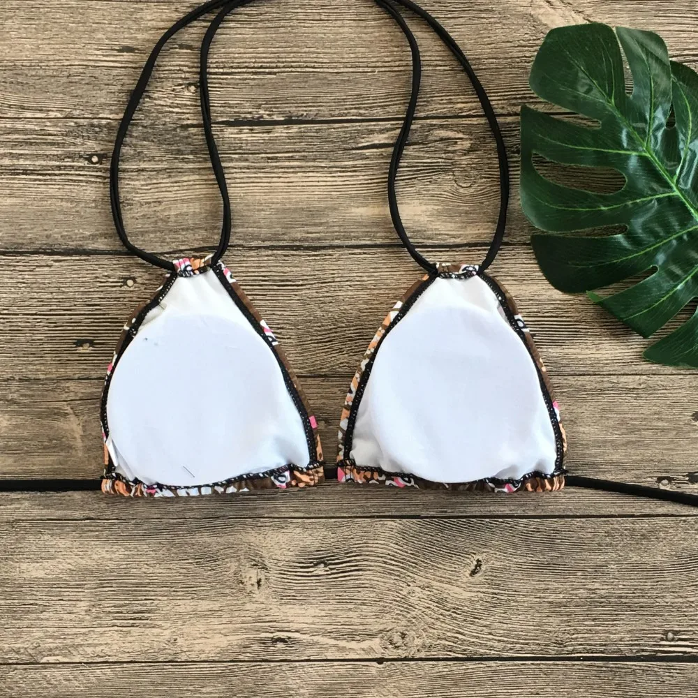 Женский купальник Леопардовый Гавайский принт пуш ап сексуальный бикини набор