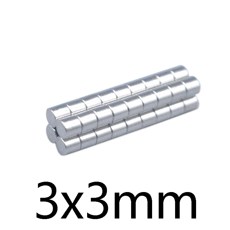 

50/100/200/300/500 шт. 3x3 мм Поиск небольшого диска магнит 3 мм x 3 мм небольшие круглые магниты 3x3 мм неодимовые Круглые сильные магниты N35