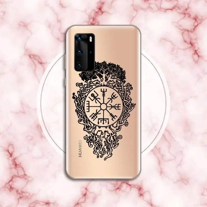 

Viking Vegvisir Odin Nordic Phone Case Transparent for Huawei P honor 8 10i 20 30 40 smart 2019
