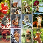 5D алмазная живопись сделай сам, Снежная сцена, вышивка крестиком, милая белка, алмазная вышивка, полная квадратная круглая вышивка, домашний декор, ручной подарок