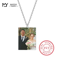 mydiy 925 sterling silver trendy photo pendant necklaces customize custom engagement wedding gift for family jewelry 2021 trend