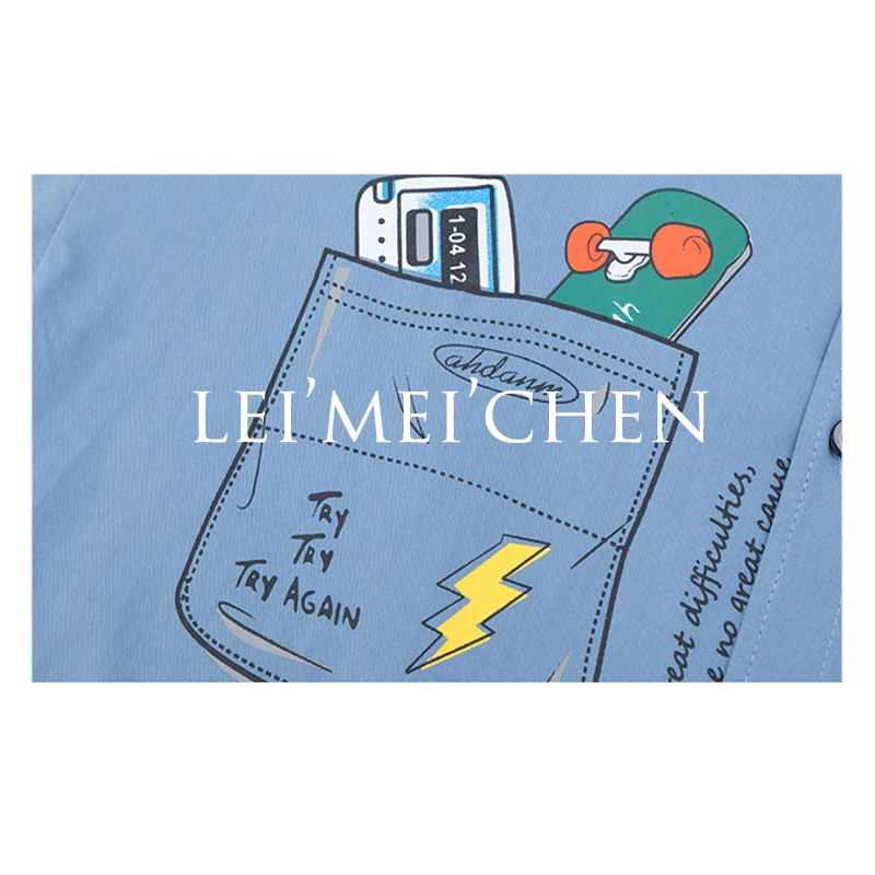 

LEIMEICHEN Fashion Cartoon Print Long Sleeve Shirt Men's Top Retro Hip-Hop Loose Floral Couple Shirt Coat CJH221168CYMJ