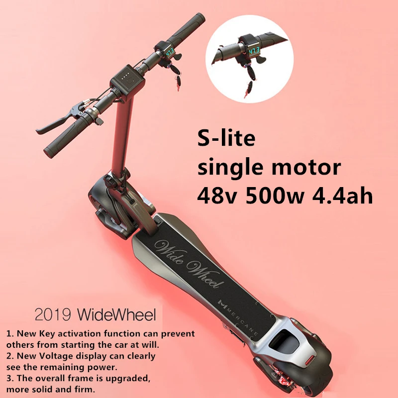 2019 S-lite Новейший Mercane WideWheel Kickscooter умный электрический скутер складной широкий колеса 48 в 500 Вт 45 км/ч двойной мотор скейт Ховерборд - Цвет: 2019 S-lite
