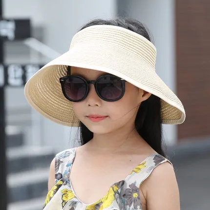 

DeePom Summer Hats For Women Girls Foldable Parent-child Sun Hat Female Panama Cap Straw Women's Beach Hats Bowknot Portable New