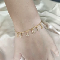 dodoai custom 6mm letters cz zircon bracelet personality custom name bracelet jewelry name words custom bracelet bangle
