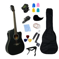 acoustic folk guitar 41 inch basswood guitar with bag pick capo strings wooden guitar for beginners agt123a