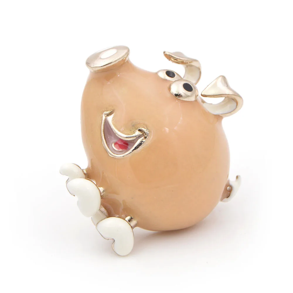 Молодой тюльпан милые Цвет Фул эмалью с изображением свинки броши для женщин 2