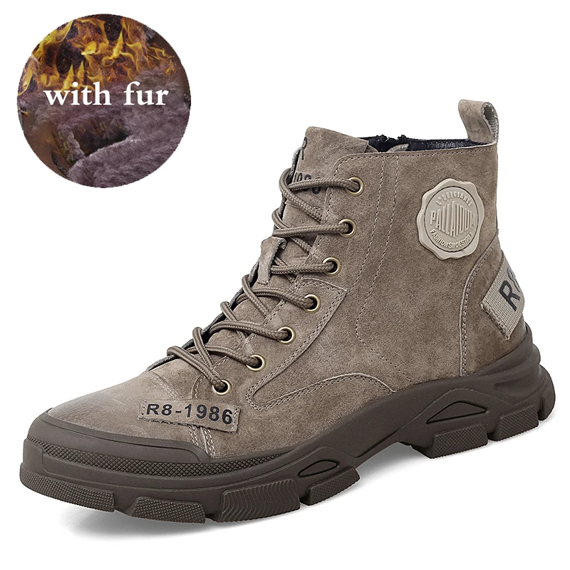 

2020 Fashion Men Winter Warm Boots with Fur Boots Waterproof Outdoor Shoes Walking Hiking Trekking Lightweight Trainers