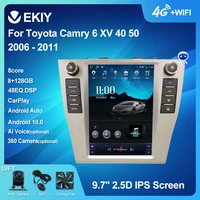 ekiy android 10 2din autoradio for toyota camry 6 xv 40 50 2006 2011 car multimedia tesla vetical screen navigation stereo dvd