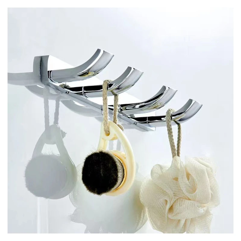 Туалет стене висит вешалка для полотенец простые серебристо-крюком 4