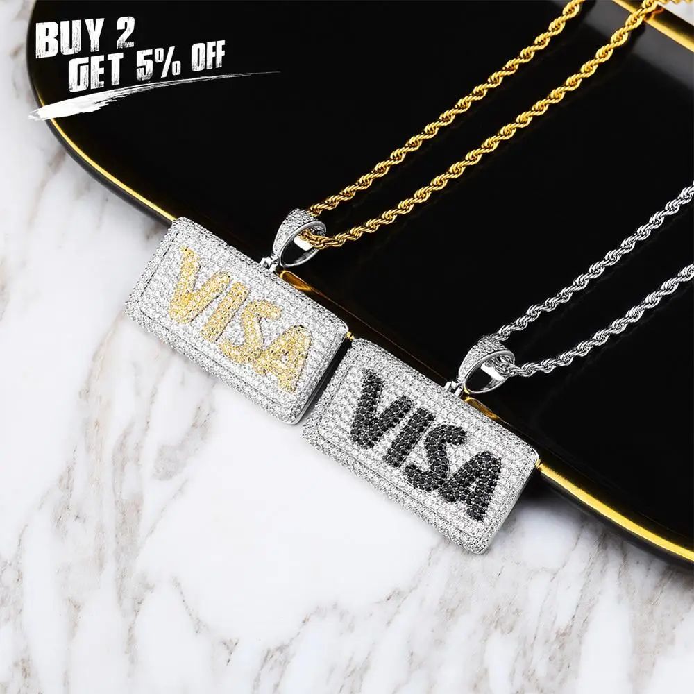 Кулон JINAO унисекс из кубической циркониевой цепи кулон в стиле хип-хоп с