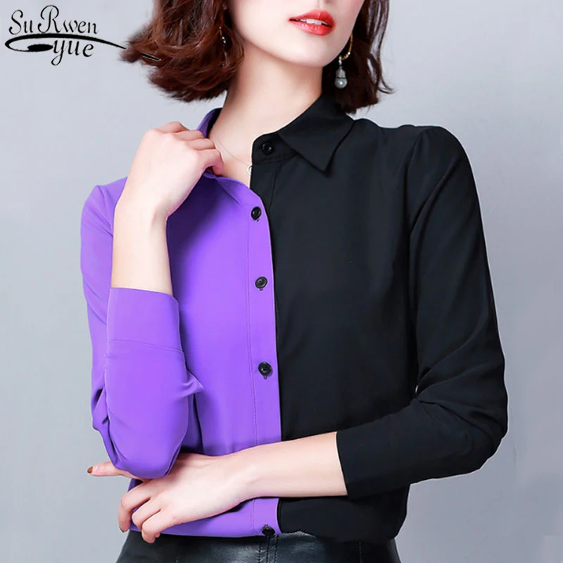 Женская Свободная блузка с длинным рукавом леопардовая в офисном стиле модель 2021