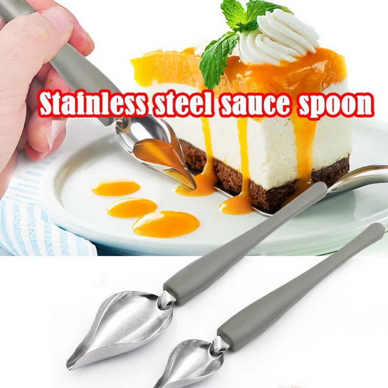 Chef Food Decoration Spoon Anti-slip Accessories Draw Tools Stainless Steel Portable Mini Sauce Painting Coffee Kitchen | Дом и сад