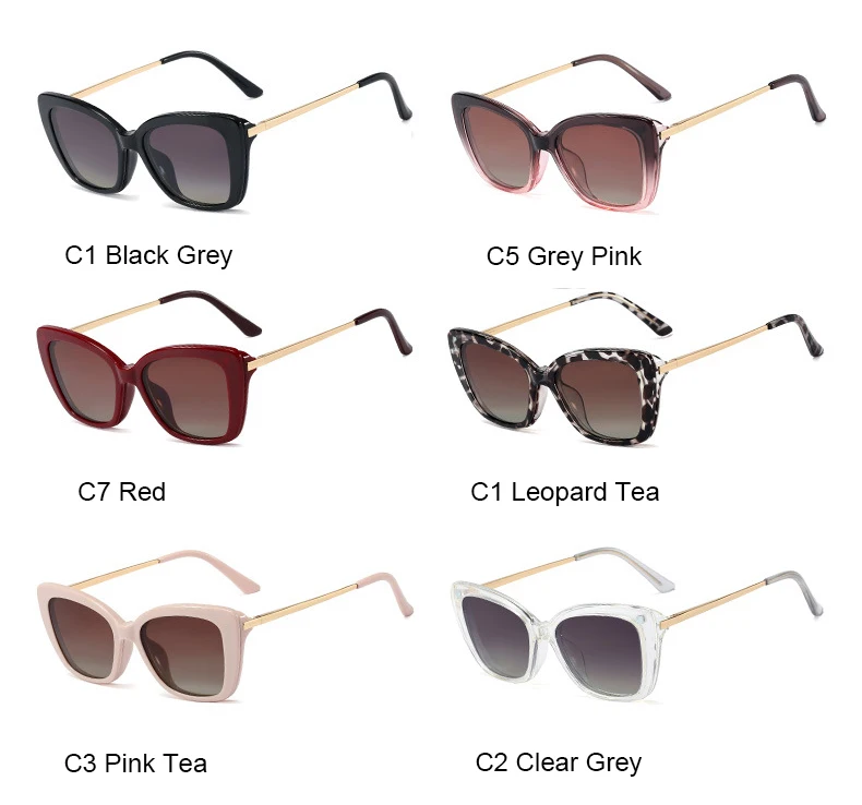 white sunglasses women New Red Square Polarized Sunglasses Ladies Clip On Magnetic Sun Glasses For Women Anti Glare Driving Glasses Eyeglasses 2021 Oku rose gold sunglasses