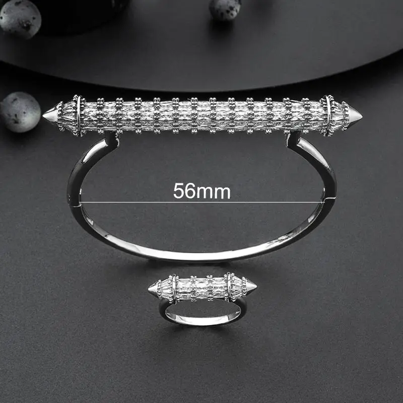 Женское кольцо в форме гвоздя MoonTree роскошное свадебное класса ААА с кубическим