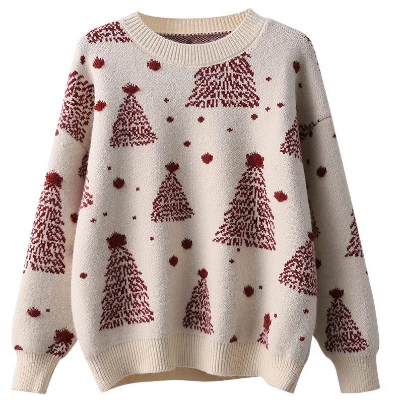 

Sweet Style Knitted Women Sweater Pullovers Winter New O-Neck Long-Sleeved Casual All Match Female Pulls Outwear Tops