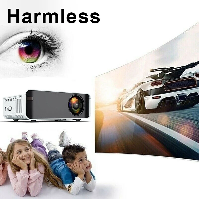 8000 Lumen 1080P WiFi 3D HD LED Mobile Phone Wireless Projector Home Theater FKU66