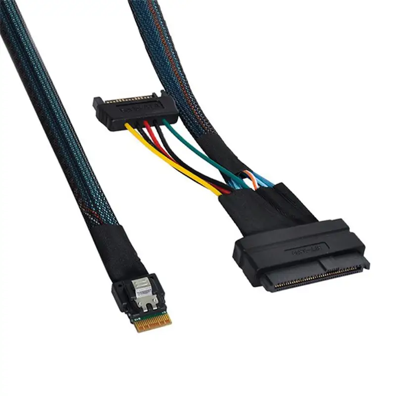 

U.2 Adapter Cable 0.5m SFF-8639 to SFF-8654 Slimline 4i NVME SSD PCIE Cable for Mainboard 750 p3600 p3700 M.2 SSD