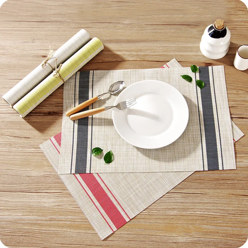 

4 Pcs Placemat Fashion Pvc Dining Table Mat Disc Pads Bowl Pad Coasters Waterproof Table Cloth Pad Slip-resistant Pad -30