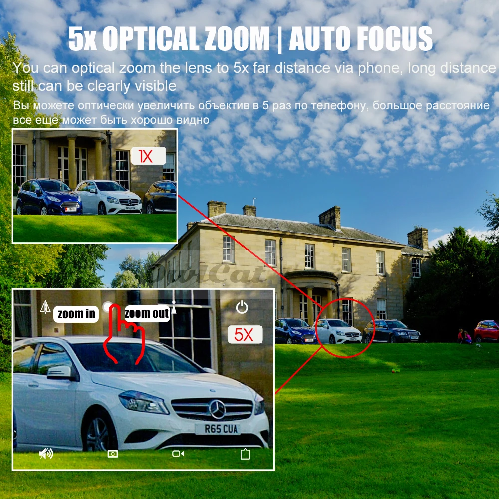 IP-камера купольная Водонепроницаемая с 5-кратным увеличением 2 Мп 5 МП 128 ГГц |