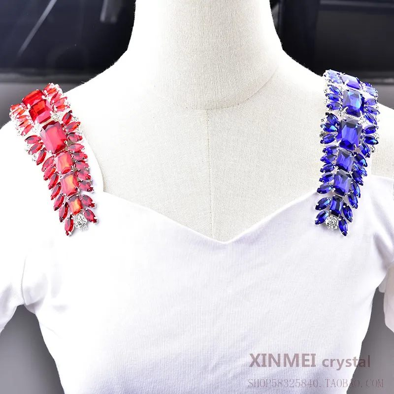 Стеклянные кристаллы стразы аппликация 20 х5 см алмазные Длинные патчи Ab