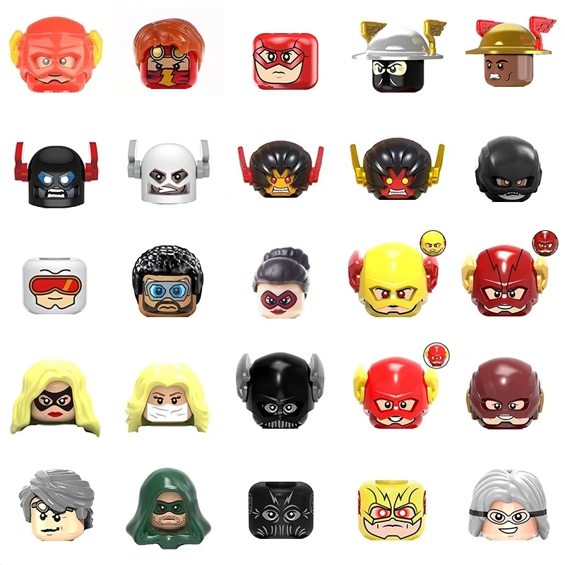 

lightning man Arrow Reverse Flash White Lantern Corps Building Blocks DIY Head Kids Toys For Blocks Kids Gift Toys For Children