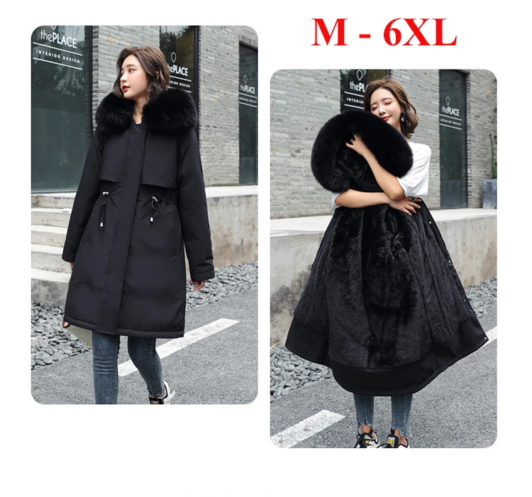 Размера плюс женская теплая куртка уютное пальто с регулируемой талией и