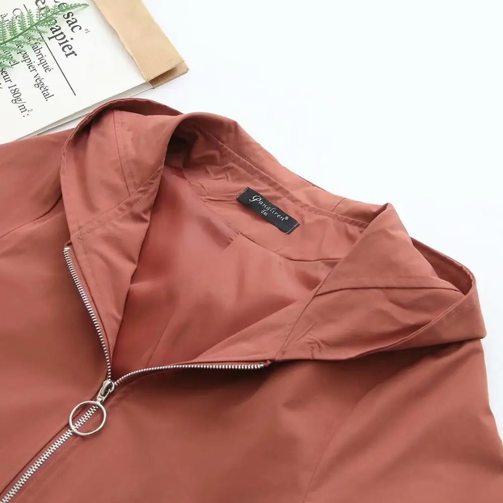 

Women Jacket Fad Spring Autumn New Windbreaker Clothes Femme Hooded Loose Coat Long Sleeve Casual Outwear Plus size 5XL E11