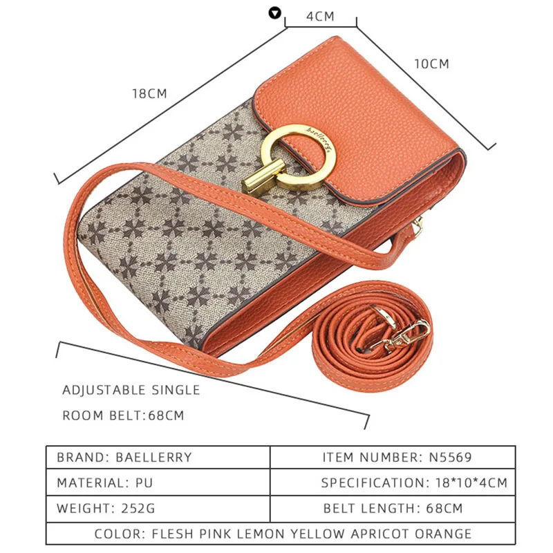 

Baellerry Cross Flower Mobile Phone Lady Packet Diamond Lattice Large-capacity Zipper Messenger Bags Leather Women Shoulder Bag