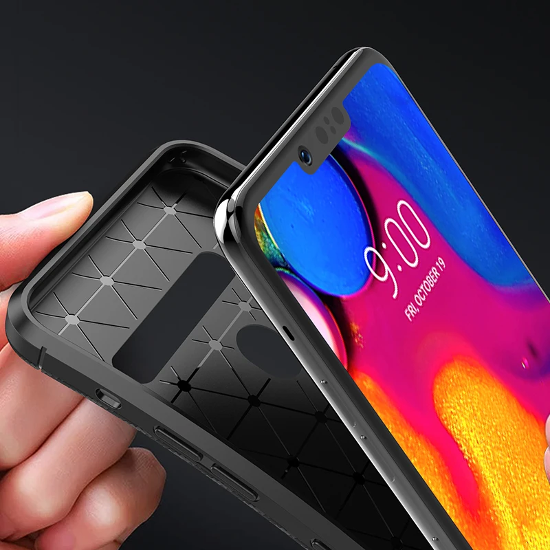 Для LG G8 ThinQ чехол из углеродного волокна противоударный мягкий Силиконовый ТПУ