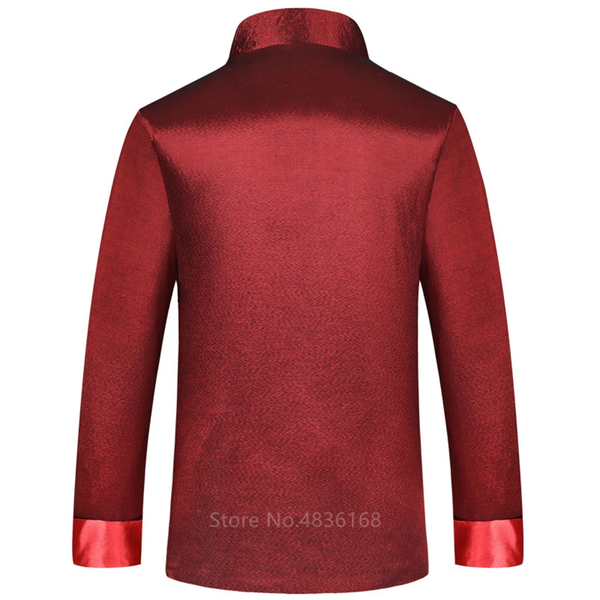 

Chinese Style Tang Suit Emboridery Dragon Hanfu Blouse Full Sleeve Jacket Traditional Chinese Clothing for Men New Year Clothes