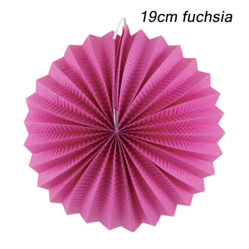 19cm fuchsia 19 см плиссе в гармошку бумажный фонарь s арбуз Фонарь Свадебная вечеринка День рождения Свадебные украшения украшение для домашнего события - Цвет: 19cm fuchsia