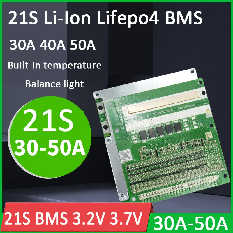 

BMS 3S~ 21S Li-ion / Lifepo4 Lithium Battery Protection Board balance 30A 40A 50A 4S 7S 8S 10S 14S 16S 20S 12V 24V 36V 48V 60V