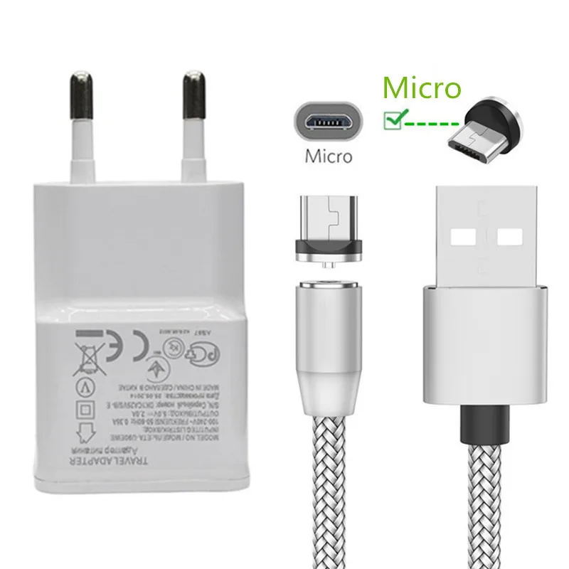 Для samsung A10 huawei Honor 6A Xiaomi Redmi 5 Meizu sony Asus LG usb ЗУ для мобильного телефона 5V 2A Магнитный Micro usb кабель для зарядки