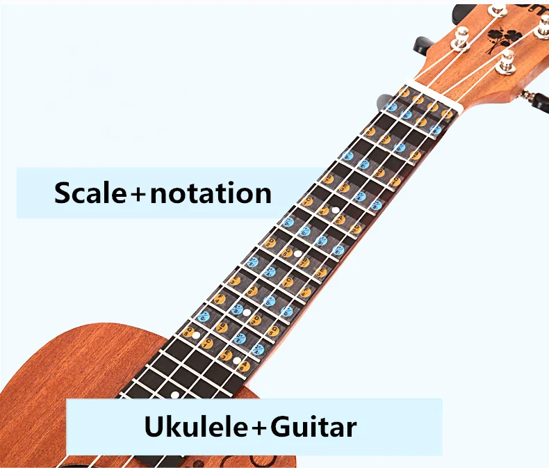 Гавайская гитара записная книжка наклейка масштаб грифа нотация Ukelele детали
