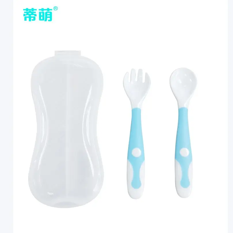 

Silicone Spoon for Baby Utensils Set Auxiliary Food Toddler Learn To Eat Training Bendable Soft Fork Infant Children Tablew