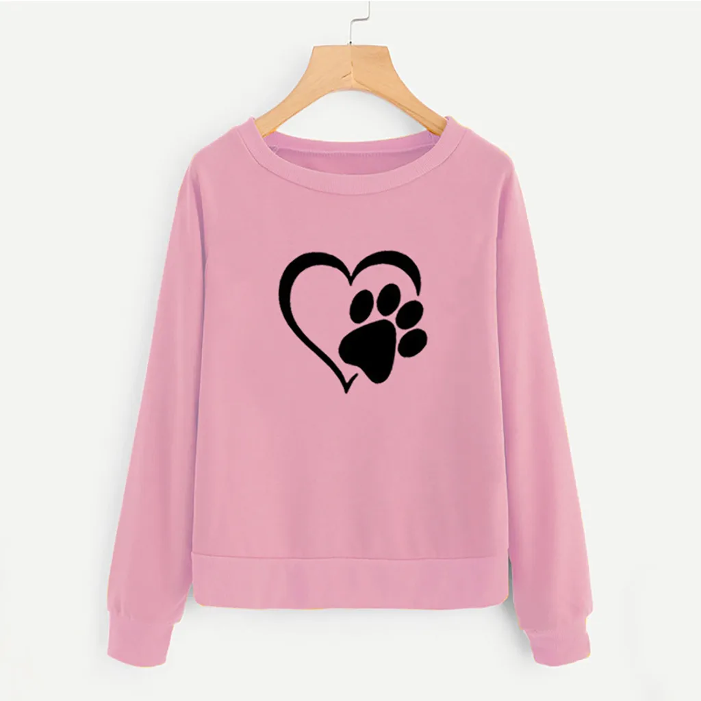 Женский пуловер с принтом Харадзюку Chamsgend Модный длинными рукавами и круглым