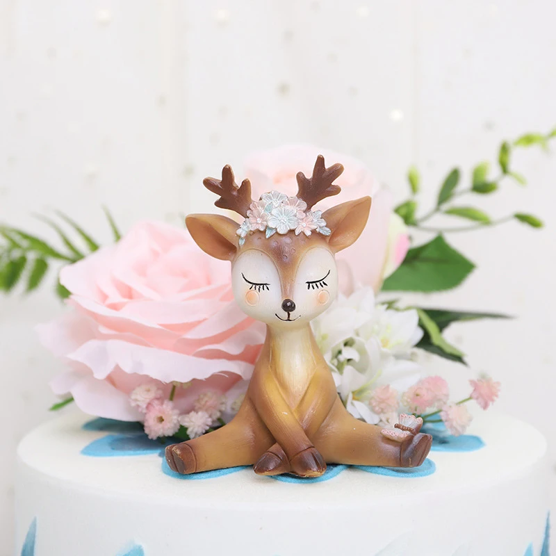 Рождественское украшение для торта сделай сам Топпер милый олень домашнее