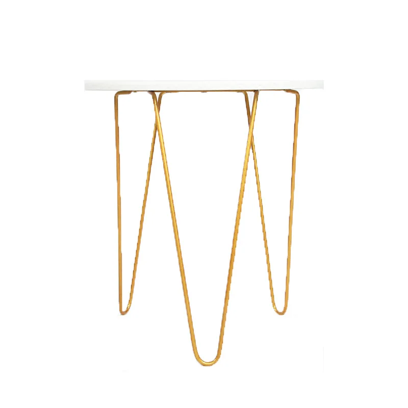 Белый современный простой Золотистый металлический журнальный столик диван для