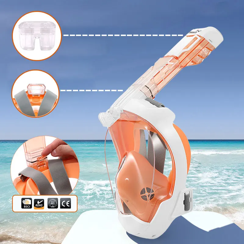 

Adult Full Face Wide View Diving Mask Anti-fog Snorkeling Mask Underwater Swimming Mask Scuba Men Women Diving Pool Equipment