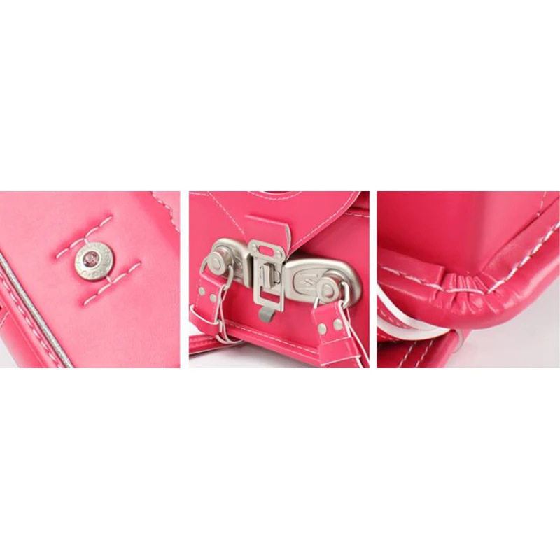 

1-3 grade luxury School Bags Orthopedic Backpack Automatic lock Mochila Infantil Children PU leather School Backpack for Girls