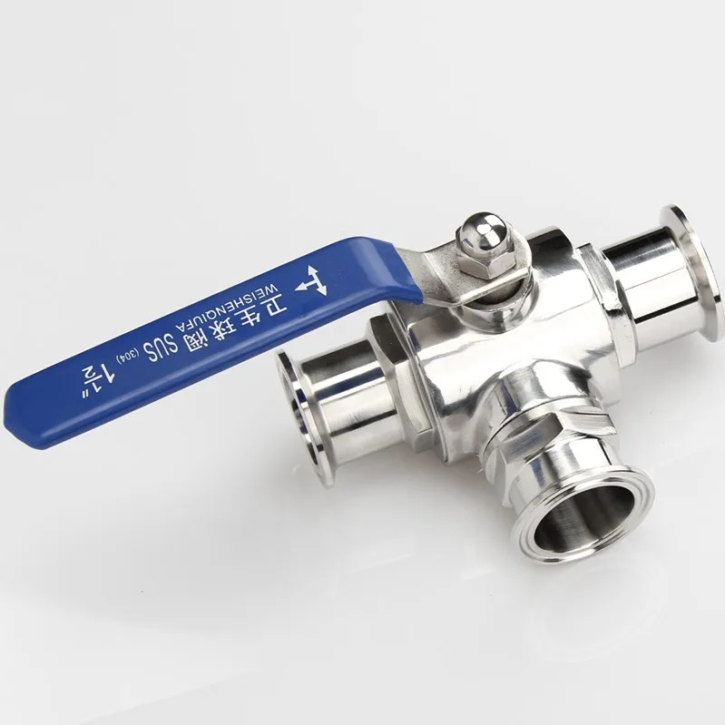 

Clamp Ball Valve 3 way Stainless Steel SS304 Three Way Ball Valve for Home brew