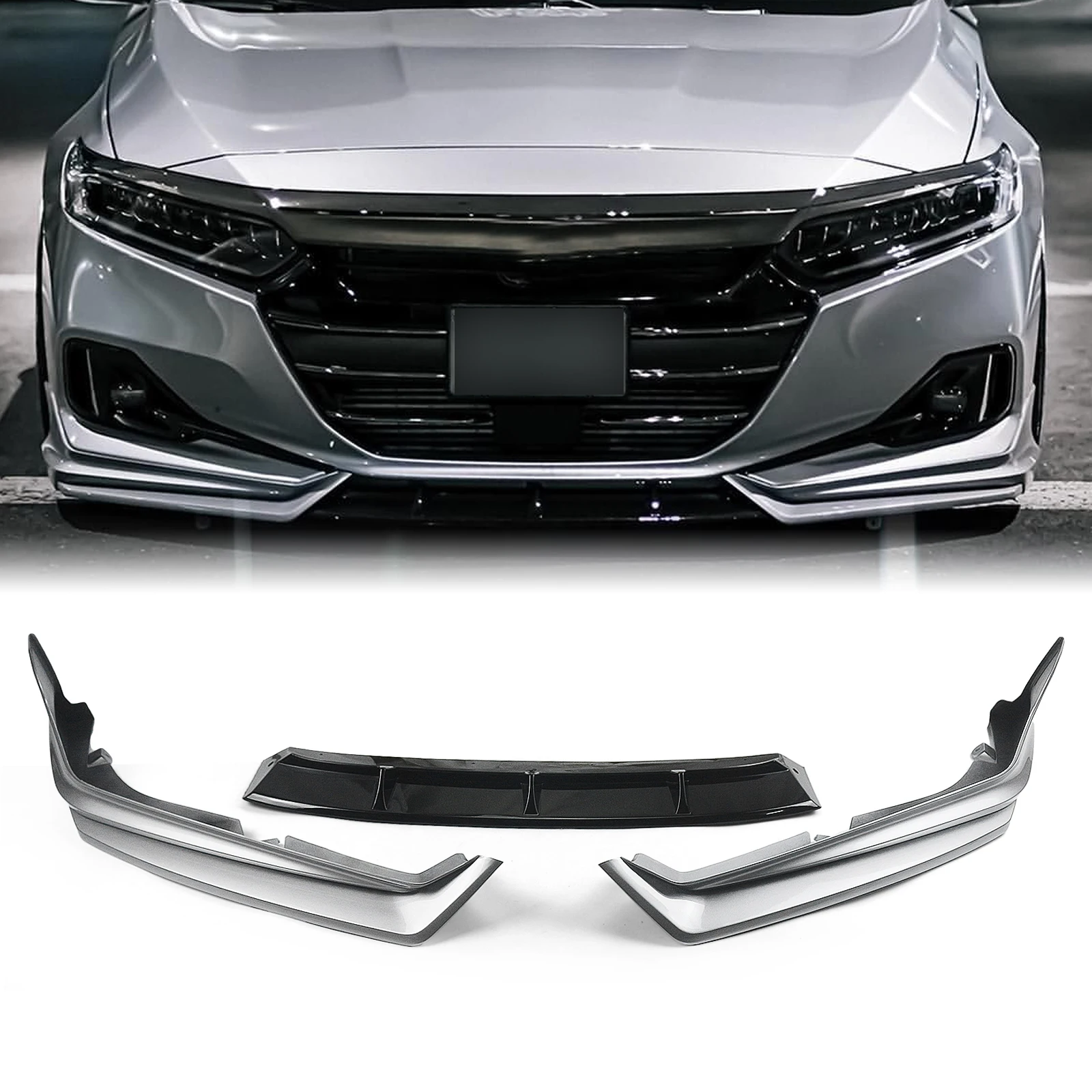 

Комплект для корпуса YOFER для Honda Accord 2021-2022, передний бампер, спойлер, нижняя защитная пластина, лезвие + боковое отверстие для вентиляции, отде...