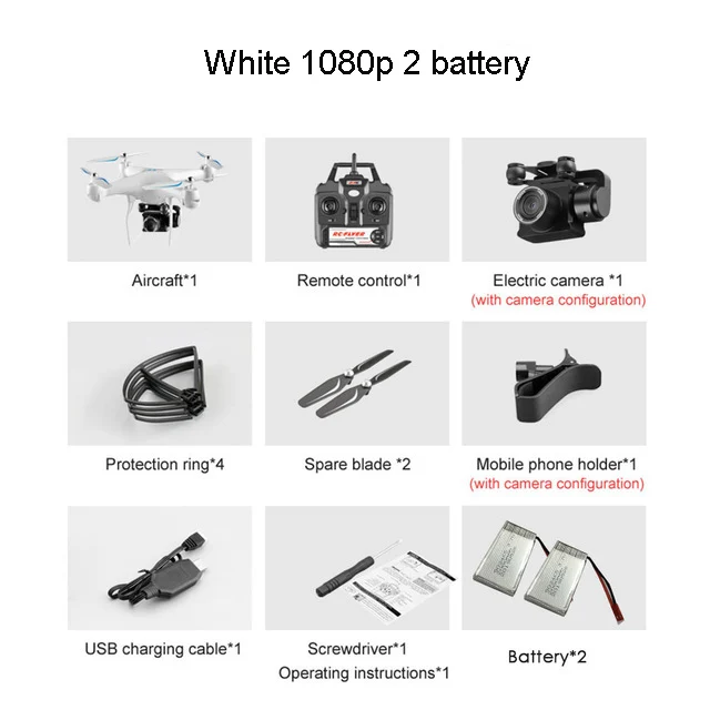White 1080p 2battery Профессиональный радиоуправляемый Дрон с регулируемой HD камерой 1080P дистанция 200 м Радиоуправляемый вертолет Wifi FPV 25 мин Летающий Квадрокоптер - Цвет: White 1080p 2battery
