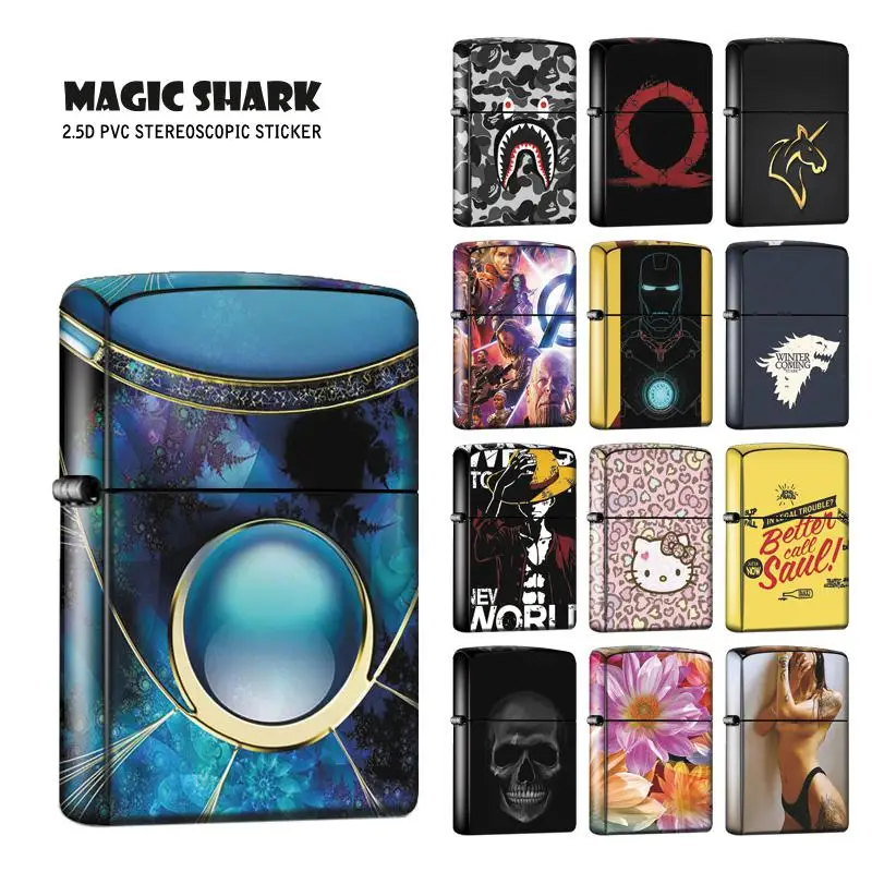 Чехол наклейка Magic Shark 2.5D высокого качества сексуальная женская пленка для Zippo с