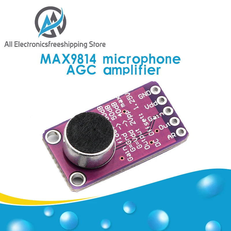 Микрофон MAX9814 плата с автоматическим контролем усиления для Arduino программируемым