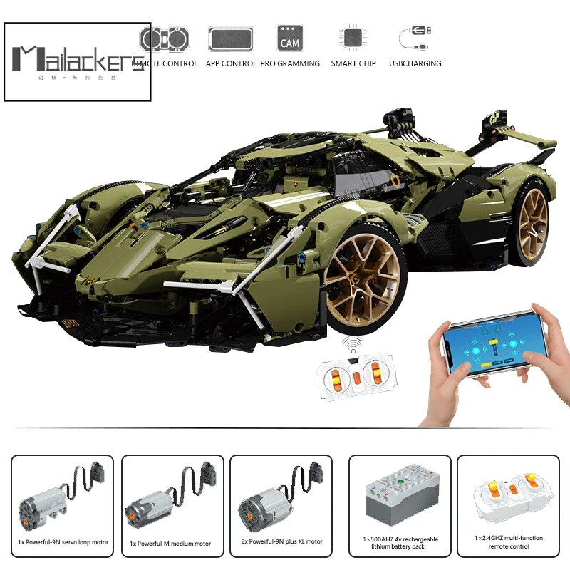 

Mailackers Technical Car Dynamic Sports Building Blocks Technical Speed Champion Model Bricks Toys For Children