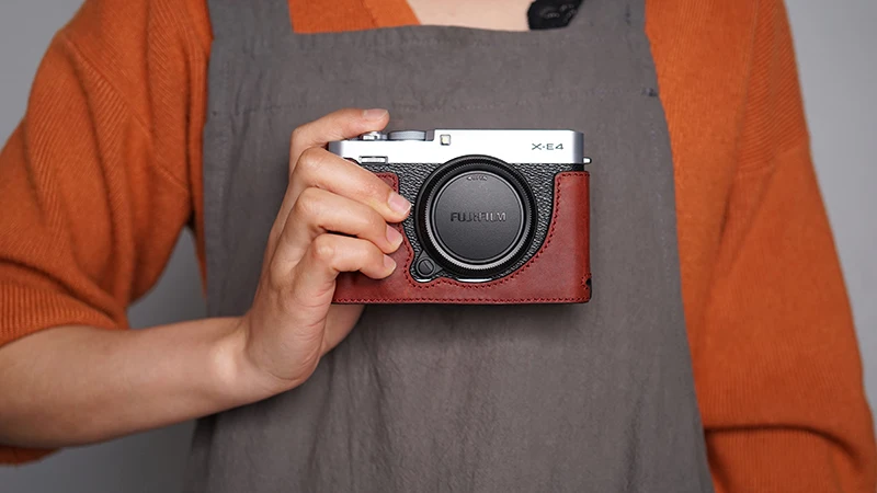 

Fuji X-E4 XE4 Camera Mr.Stone Genuine Leather Camera Case Handle Half Bag Camera Bodysuit