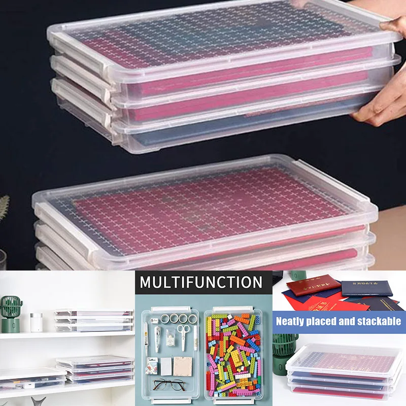 

Transparent File Storage Box Document Paper Storage Container Office Supplies DSD666