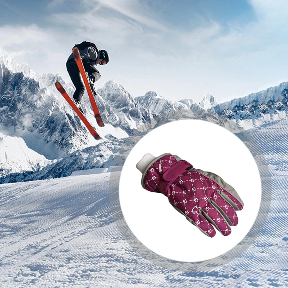 Зимние уличные лыжные ветрозащитные рукавицы с длинным рукавом для мальчиков и девочек теплые и удобные утепленные велосипедные зимние пе...